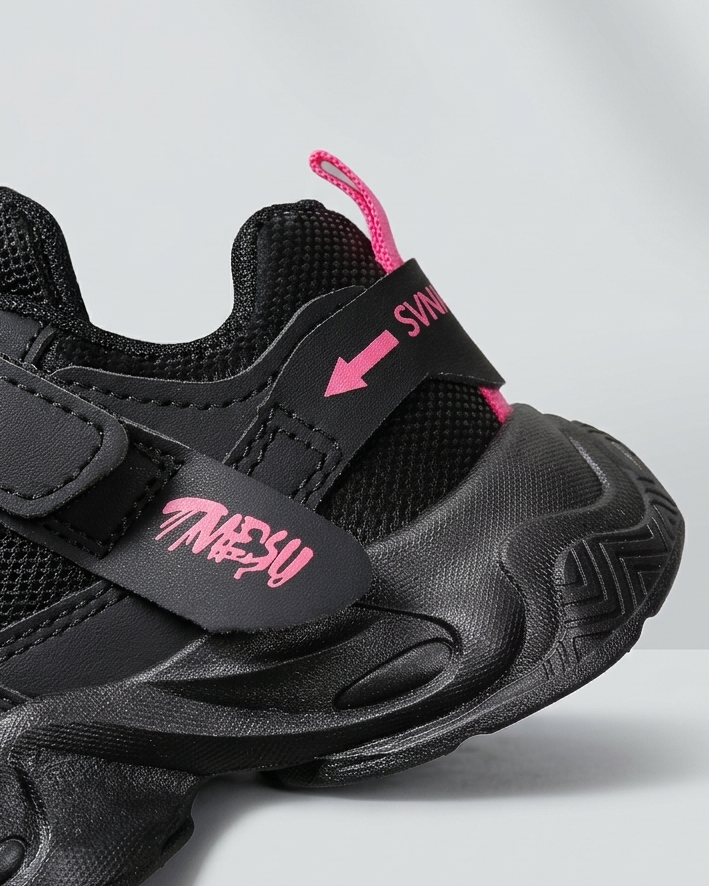 Zapatillas Negras Rosa Niña Deportivas