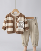 Conjunto bebé niño 3 piezas ropa infantil a rayas con pantalón cargo en España