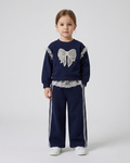 Conjunto niña invierno 2 piezas sudadera con lazo y falda pantalón elegante ropa niña,Ideal para primavera y para clima otoñal en España