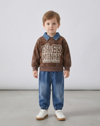 Conjunto niño 2 piezas sudadera con cuello vaquero y pantalón denim en España
