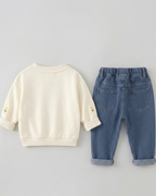 Conjunto niña 2 piezas con bordado de flores 3D otoño invierno,destacada para looks elegantes y sencillos en España
