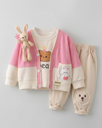 Conjunto bebé 3 piezas ropa infantil con diseño elegante de osito para niño y niña en España