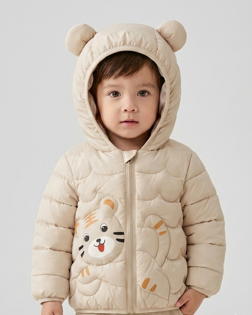 Chaqueta niño invierno acolchado con capucha y cremallera – ropa niño invierno,Ideal para clima otoñal en España