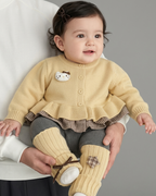 Conjunto Niña Invierno 2 Piezas Cárdigan Punto y Falda Estampada