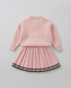 Vestido niña invierno tejido conjunto 2 piezas (top y falda plisada) niña de dos piezas Ideal para primavera y para clima otoñal en España
