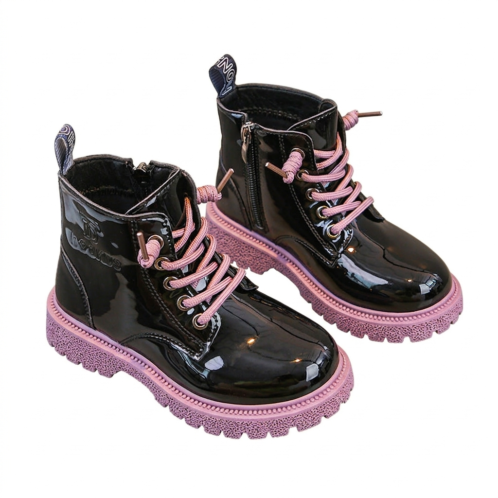 Bota de invierno brillante con estilo moderno para niños en España