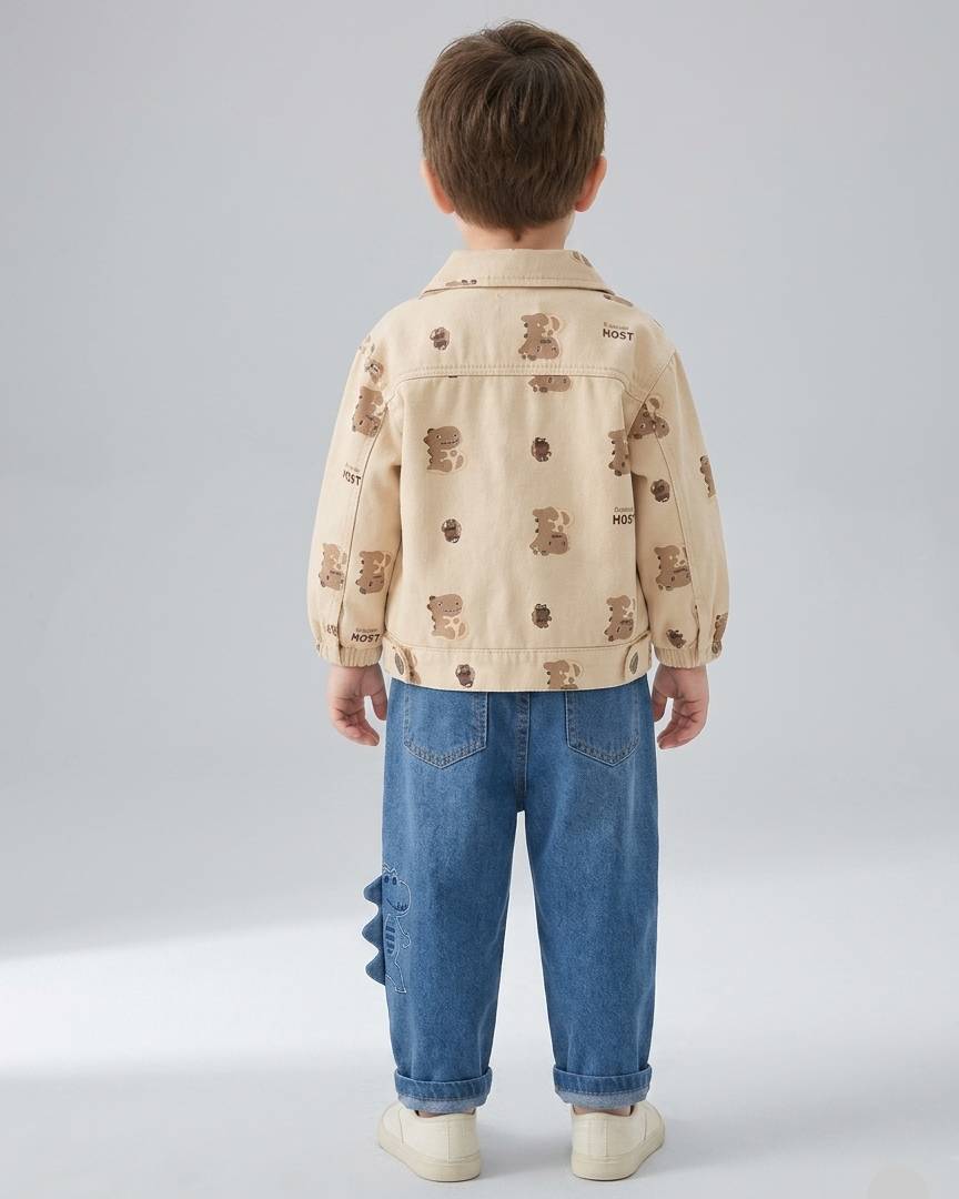 Conjunto infantil 3 piezas dinosaurios para niño: camiseta estampada, interior ligero y pantalón vaquero en España