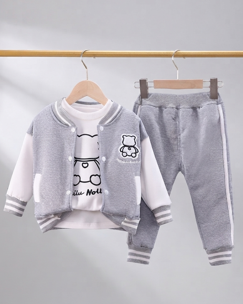 Conjunto Deportivo Niño Bear Cool Chaqueta Varsity de Algodón