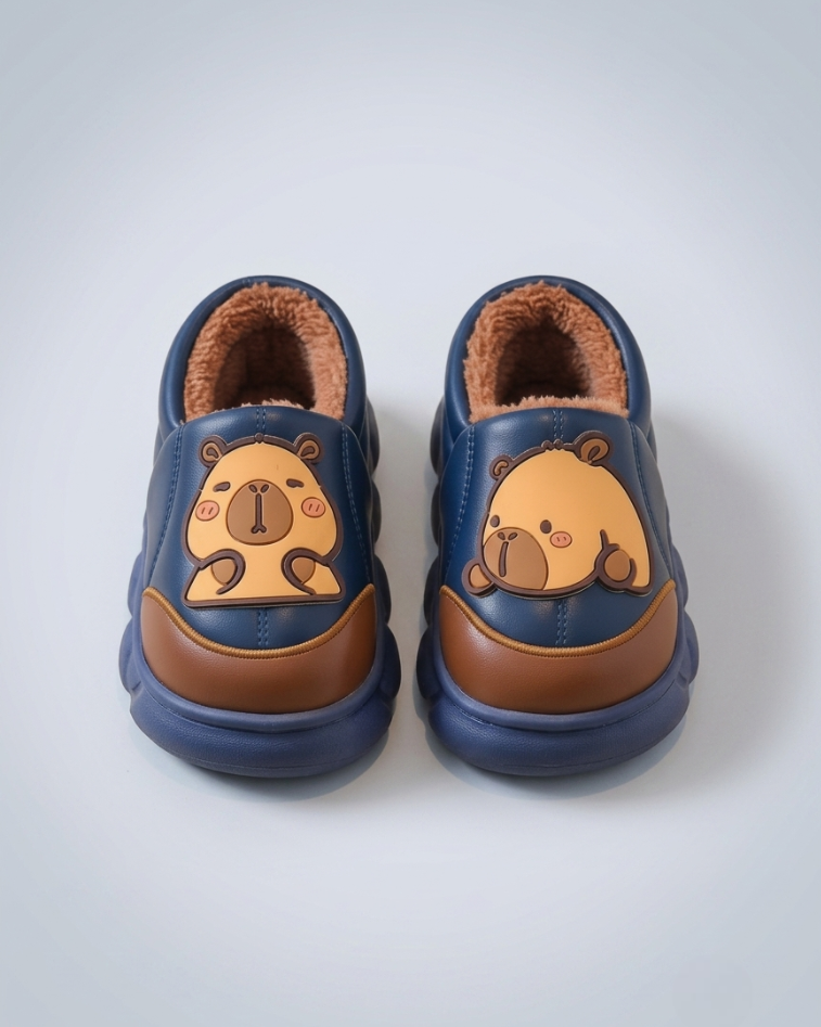 Pantuflas de invierno cálidas con diseño de oso en 3D y suave piel en España