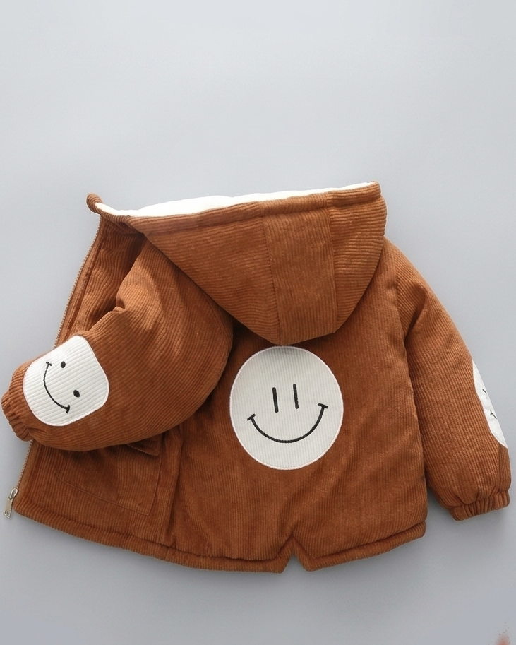 Chaqueta de invierno acolchada de pana para niño y con capucha cálida  ropa infantil invierno , Ideal para clima otoñal en España