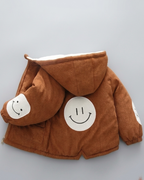 Chaqueta de invierno acolchada de pana para niño y con capucha cálida  ropa infantil invierno , Ideal para clima otoñal en España
