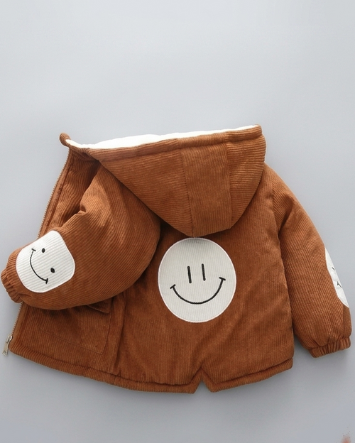 Chaqueta de invierno acolchada de pana para niño y con capucha cálida  ropa infantil invierno , Ideal para clima otoñal en España