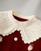 Conjunto niña invierno elegante 2 piezas ropa niña suéter tejido y falda de cuadros,Ideal para clima otoñal  en España