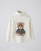 Suéter niño cuello alto de punto con oso ropa infantil invierno Ideal para clima otoñal y  en España