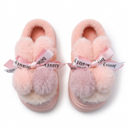 Pantuflas de invierno cálidas para niños con peluche suave y bolas de colores en España
