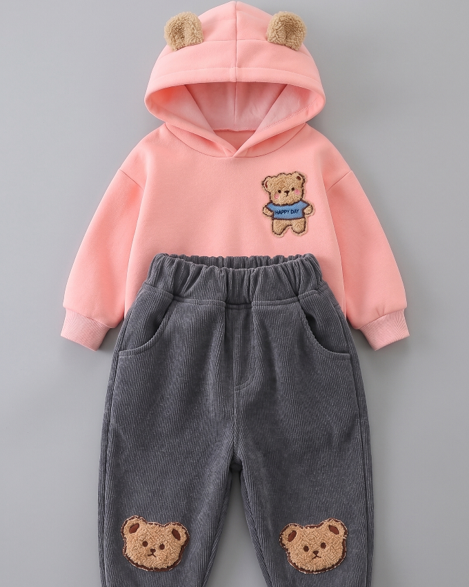 Conjunto Niño 2 Piezas Sudadera Oso 3D y Vaquero