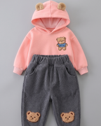 Conjunto Niño 2 Piezas Sudadera Oso 3D y Vaquero