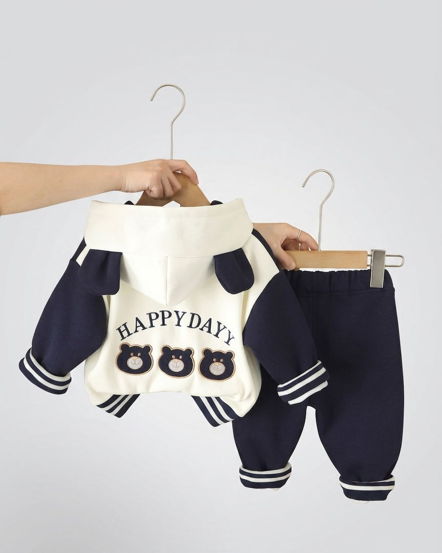 Conjunto infantil 3 piezas invierno niño . sudadera interior, chaqueta con capucha y pantalónropa bebé en España