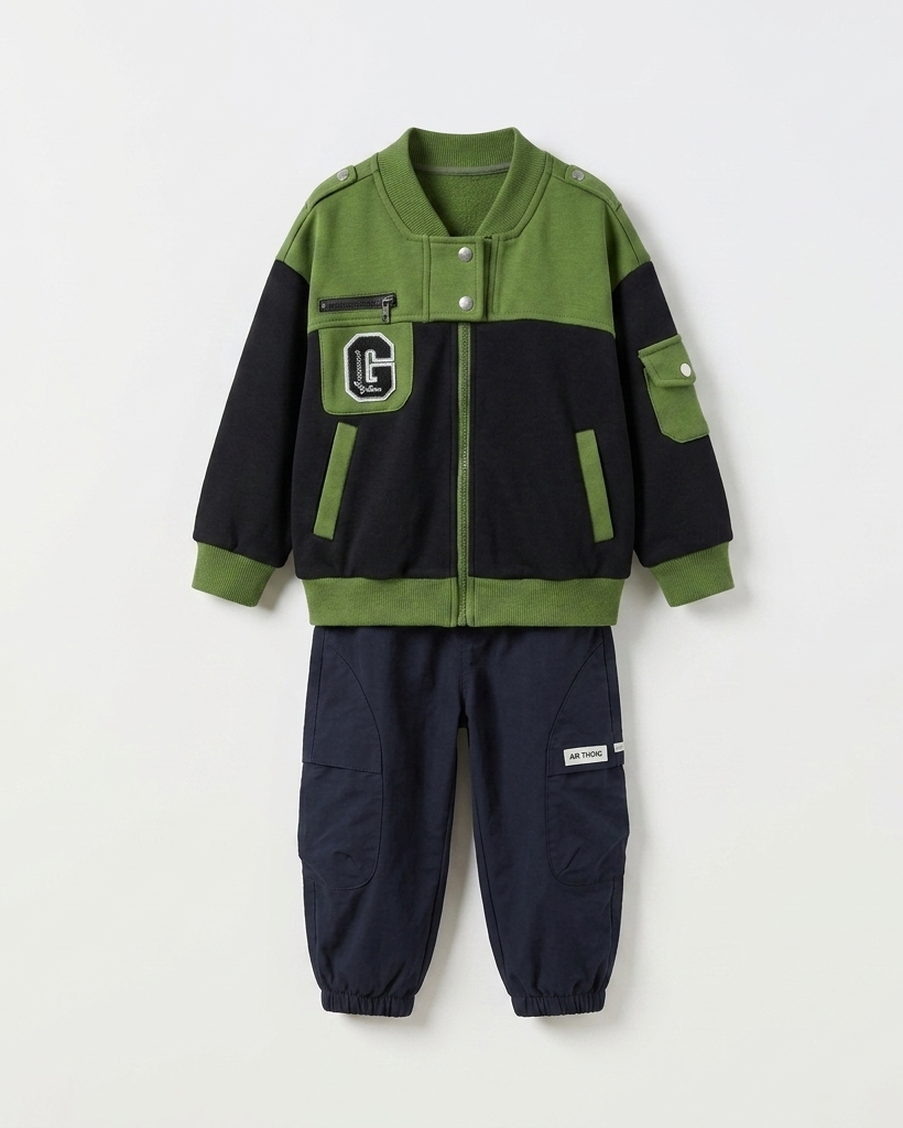 Conjunto deportivo niño 2 piezas chaqueta y pantalón,chándal infantil invierno ,Ideal para clima otoñal  en España