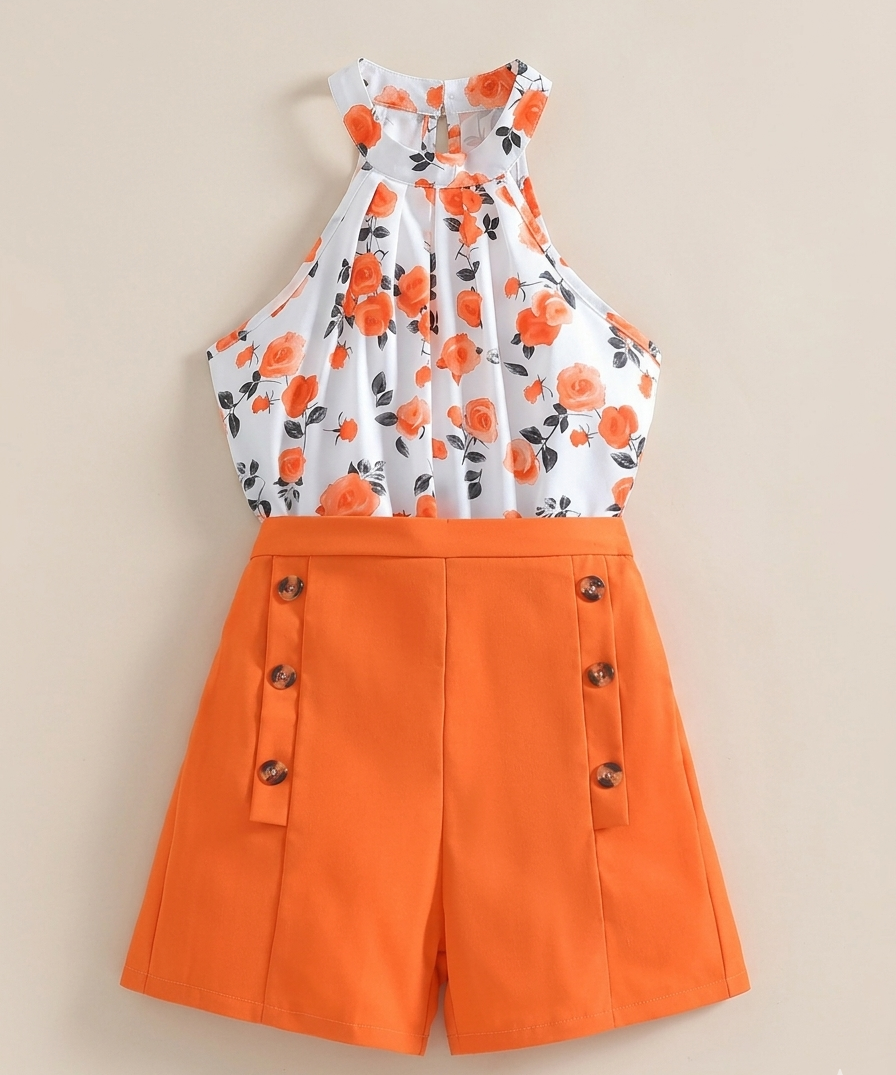 Conjunto Floral Naranja