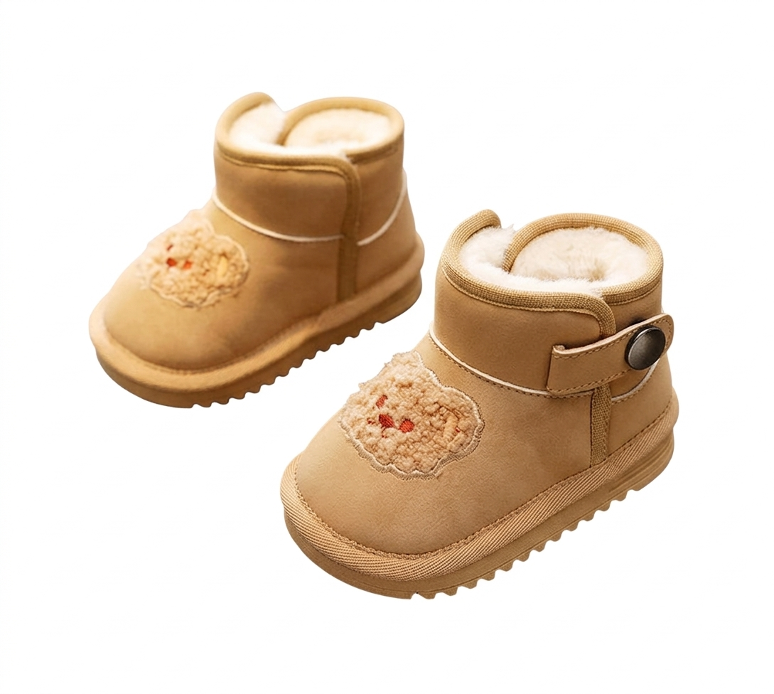 Bota de invierno con diseño adorable decorada con cara de osito en España
