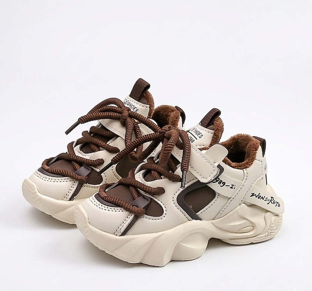 Zapatillas deportivas para niños con suela gruesa y forro de peluche para invierno en España