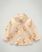 Conjunto bebé 3 piezas de algodón con chaqueta de punto y pantalón jirafa 3D