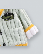Pijama bebé invierno dinosaurio con cuello doblable y cierre de botones completo – pijama infantil cálido en España