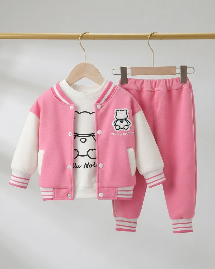 Conjunto Deportivo Niño Bear Cool Chaqueta Varsity de Algodón
