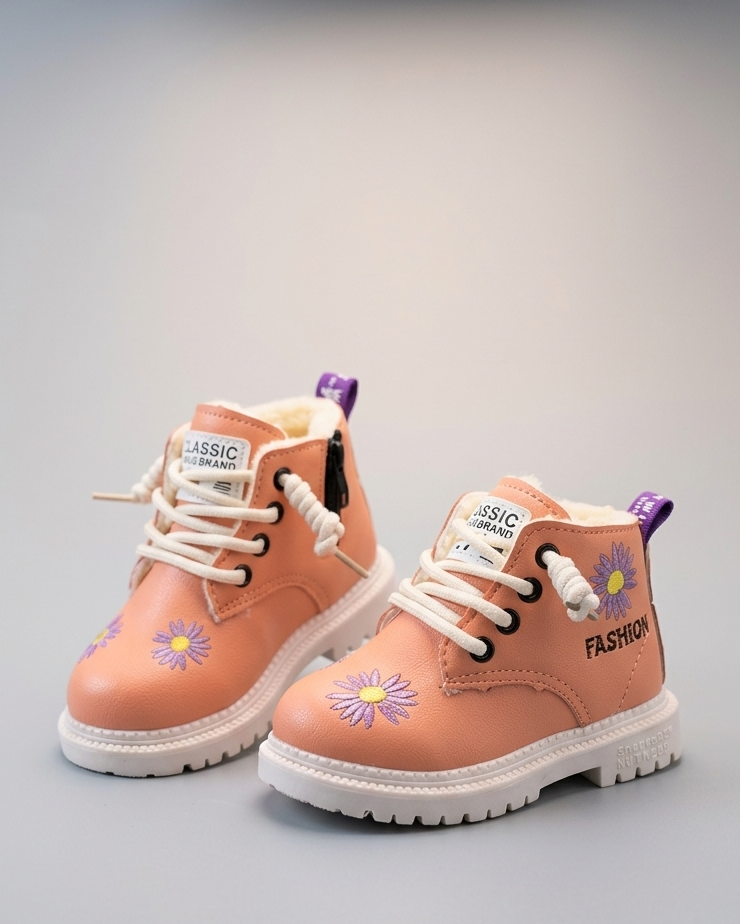 Bota de invierno con diseño moderno y atractivo bordado floral en España