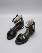 Sandalias Niña Perlas Lazo Elegante