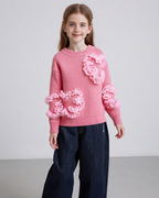 Jersey de Punto para Niña con Elegantes Volantes