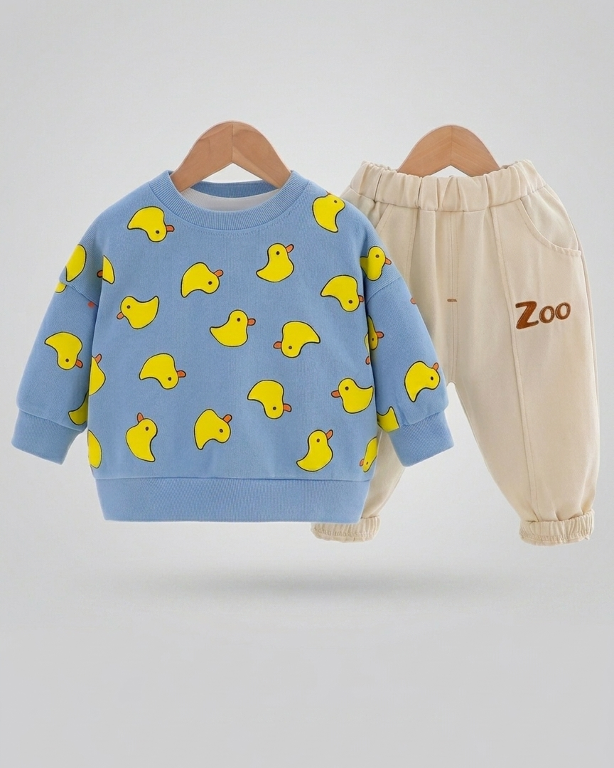 Cómodo conjunto de dos piezas: sudadera y pantalón cómodo de algodón.