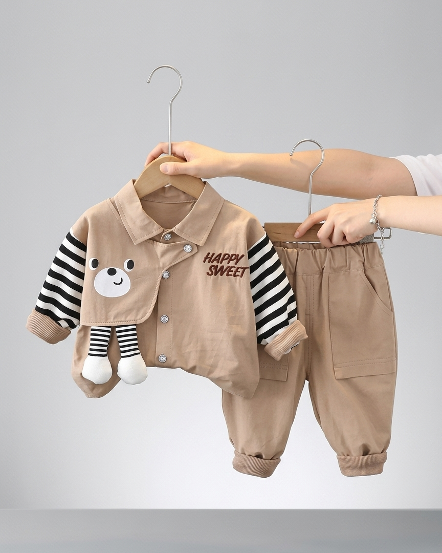 Conjunto bebé niño ropa casual 2 piezas camiseta y pantalón moderno, Ideal para primavera  en España