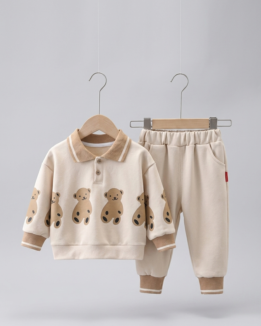 Conjunto 2 piezas bebé niño invierno con estampado de dibujos animados y ositos en España