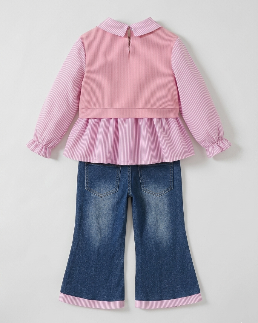 Conjunto niña elegante moderno 2 piezas ropa niña con blusa y pantalón en España