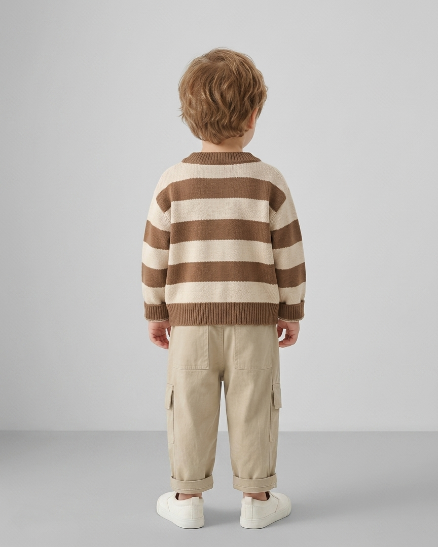 Conjunto bebé niño 3 piezas ropa infantil a rayas con pantalón cargo en España