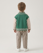 Conjunto bebé niño 3 piezas otoño invierno: camisa cuadros, cárdigan tejido y pantalón ,Ideal para clima otoñal en España