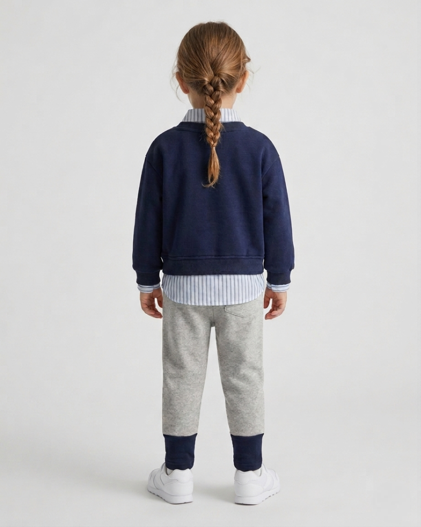 Conjunto niña 3 piezas ropa infantil: suéter bordado, camiseta a rayas  en España