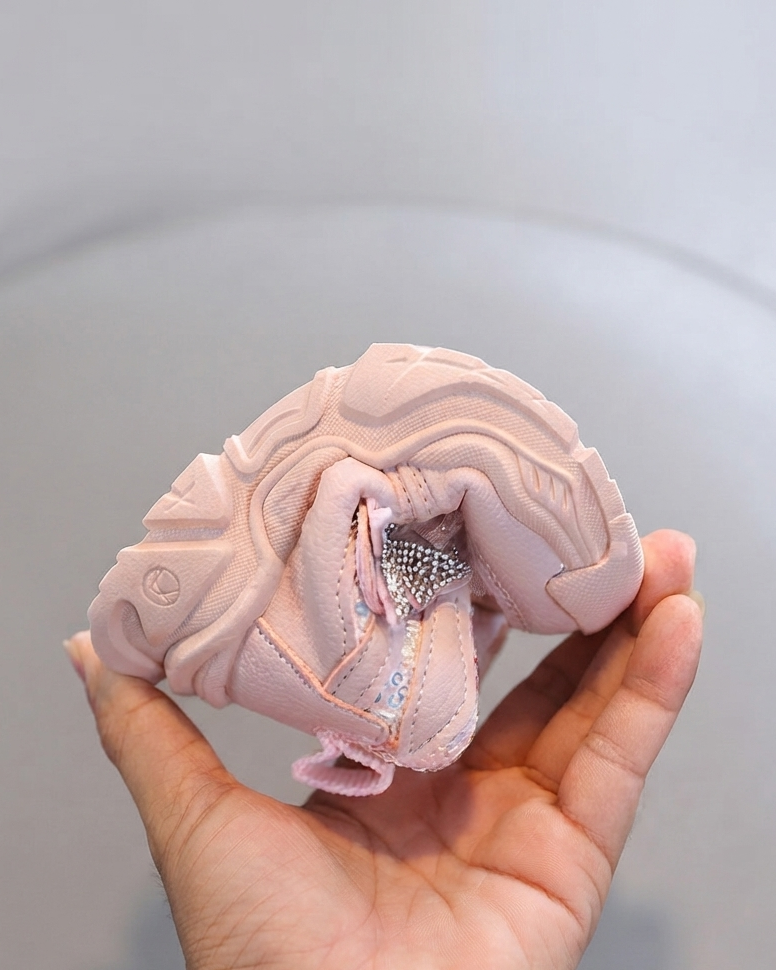 Zapatillas Infantiles Brillantes con Mariposa