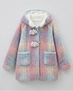 Abrigo niña invierno peluche suave cuello alto con bolsillos y bolso a juego en España