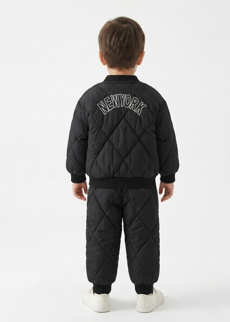 Conjunto bebé niño invierno acolchado de algodón 2 piezas con letra F (chaqueta y pantalón) en España