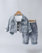 Conjunto vaquero 3 piezas chaqueta denim, camiseta y pantalón