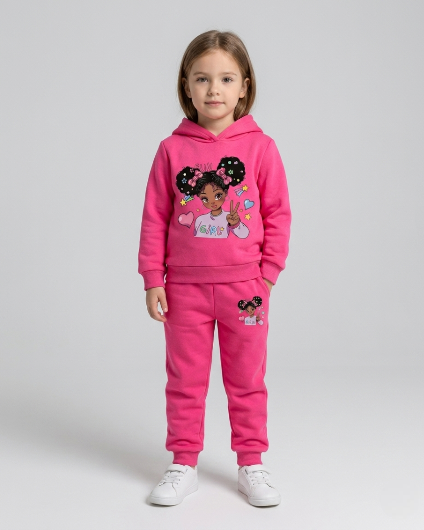 Conjunto niña 2 piezas sudadera con capucha y pantalón deportivo a juego para ropa niña en España