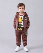 Conjunto Niño Invierno 3 Piezas | Osito Bordado y Chaleco con Capucha