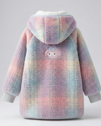 Abrigo niña invierno peluche suave cuello alto con bolsillos y bolso a juego en España