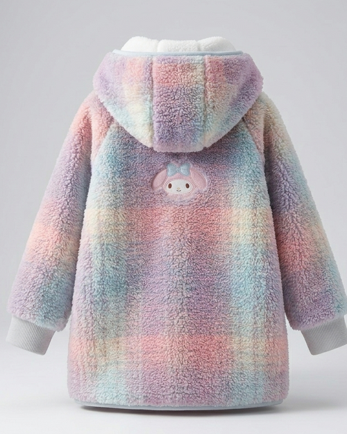 Abrigo niña invierno peluche suave cuello alto con bolsillos y bolso a juego en España