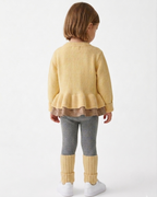 Conjunto niña invierno 2 piezas cárdigan de punto y falda estampada ,destacada para looks elegantes y sencillos en España