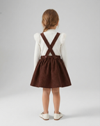 Conjunto niña invierno 2 piezas: blusa manga larga y vestido con tirantes elegante,Ideal para primavera y para clima otoñal en España