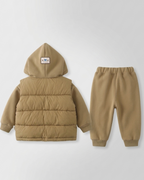 Conjunto de invierno bebé 3 piezas | ropa bebé invierno: sudadera, chaleco acolchado y pantalón con cintura elástica en España
